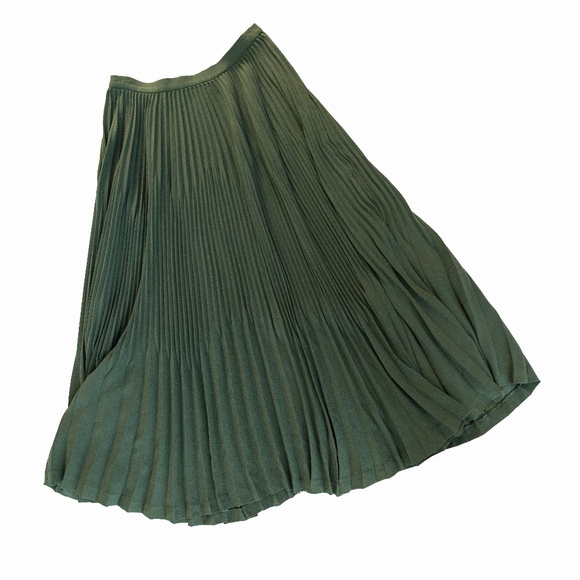 Theory Earth Green Pleated Maxi Skirt - Picture 10 of 15